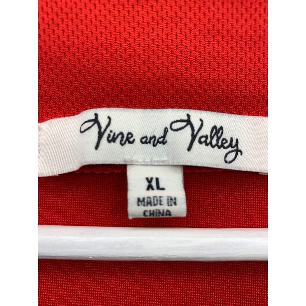 Vine & Valley Baseball Jersey Womens‎ XL Orange Logo Graphic Print Button Front - Picture 8 of 16